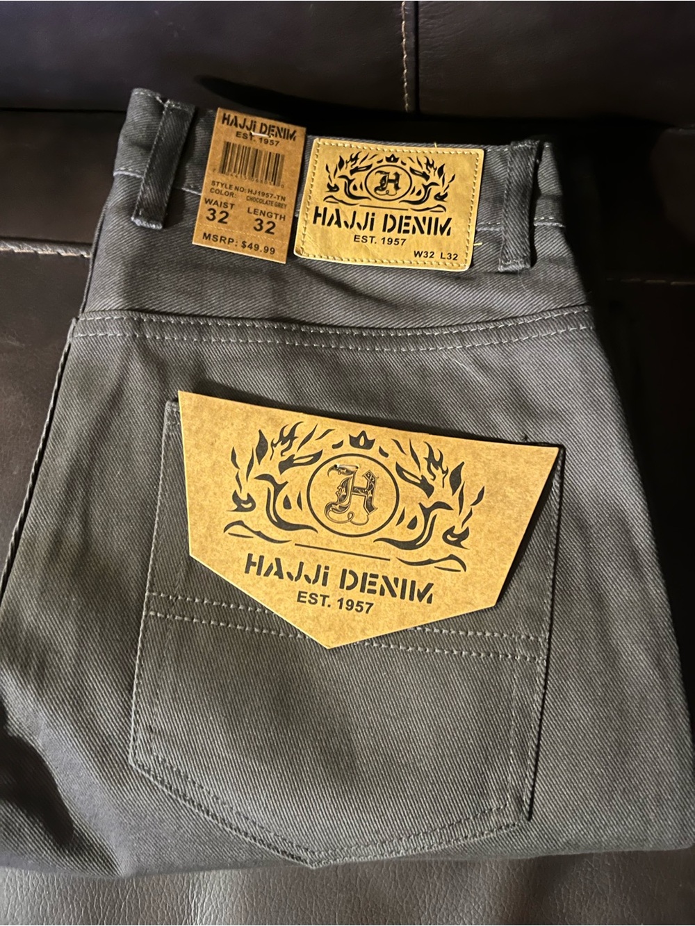 Men's Straight Jeans in Charcoal Gray